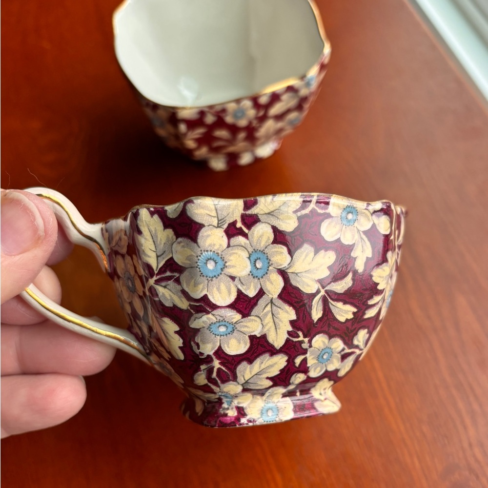 Lord Nelson Ware Sugar and Creamer Set Royal Brocade Vintage 1930s